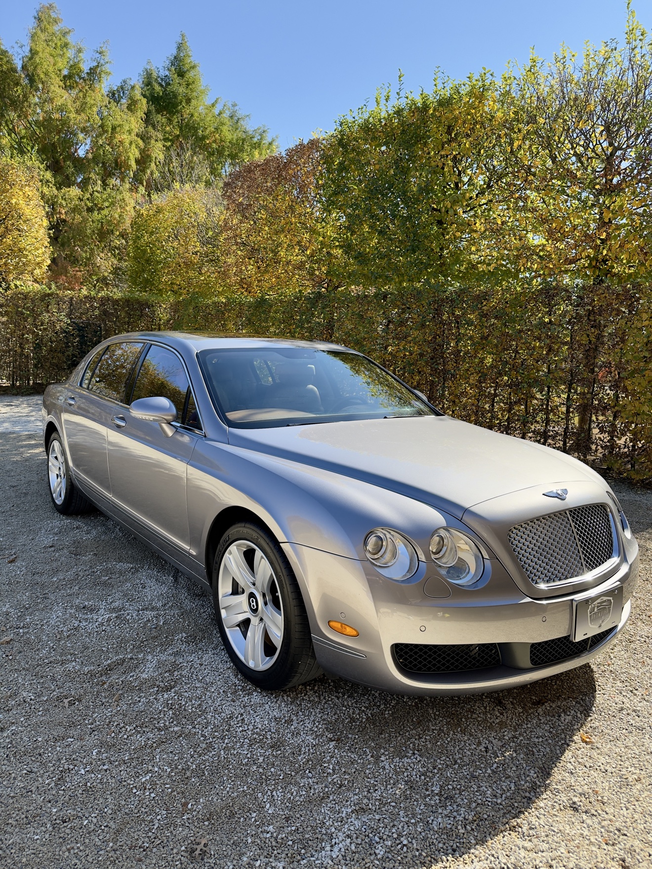 Silver Bentley Continental after detailing