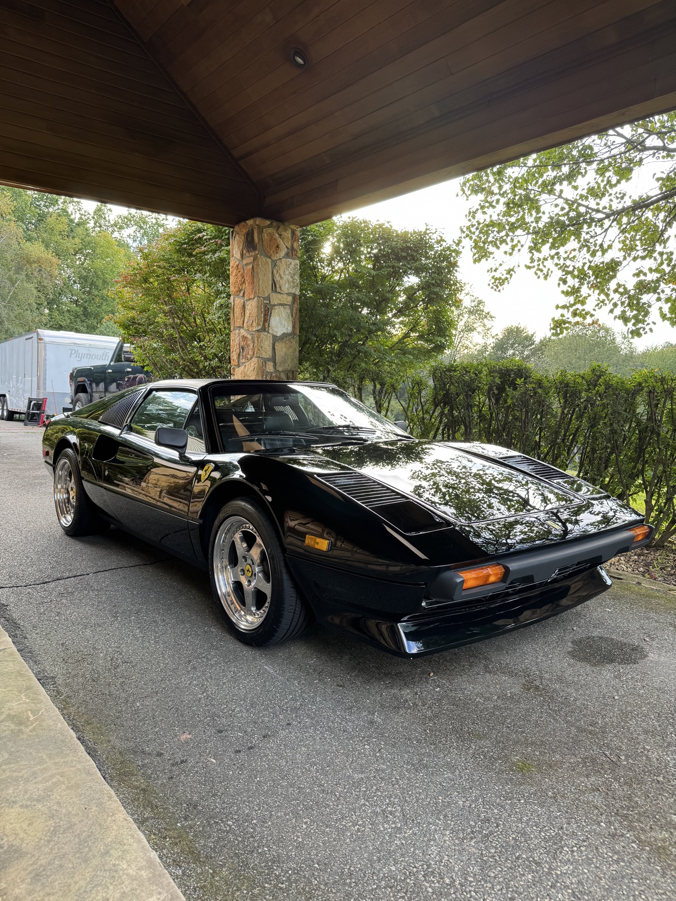 Black Ferrari 308 after detailing