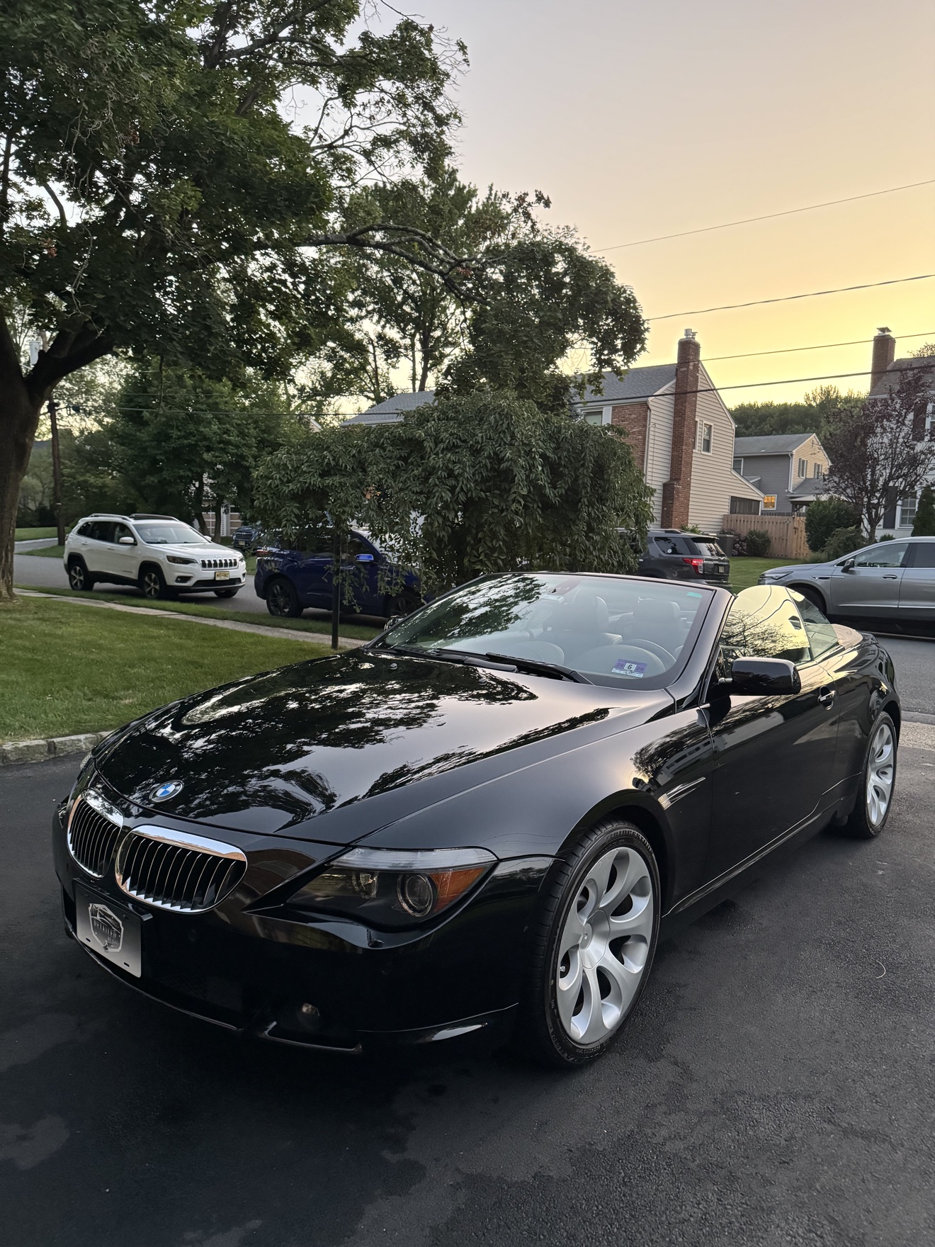 Black BMW 650i convertible after detailing