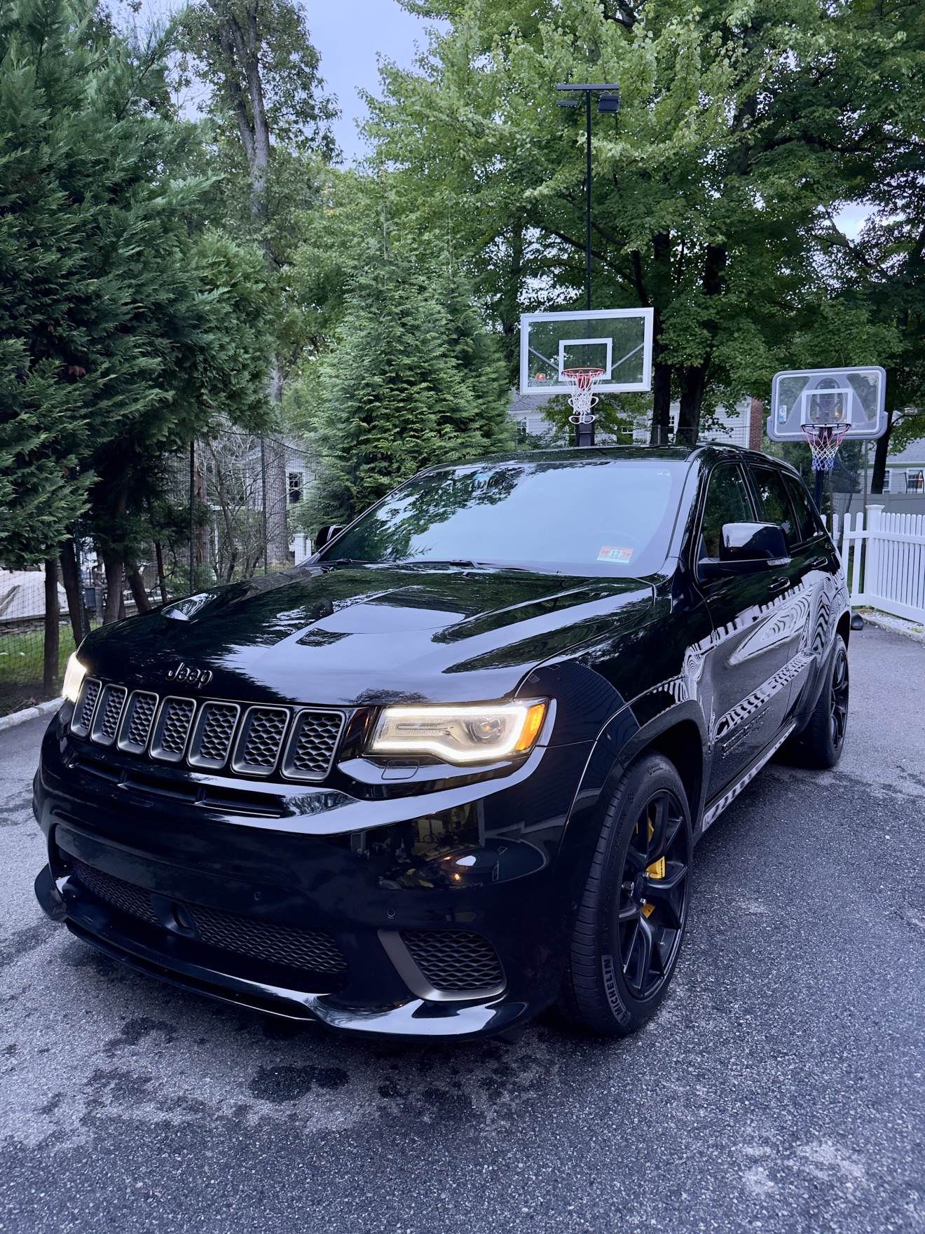 Black Jeep Grand Cherokee Trackhawk after detailing